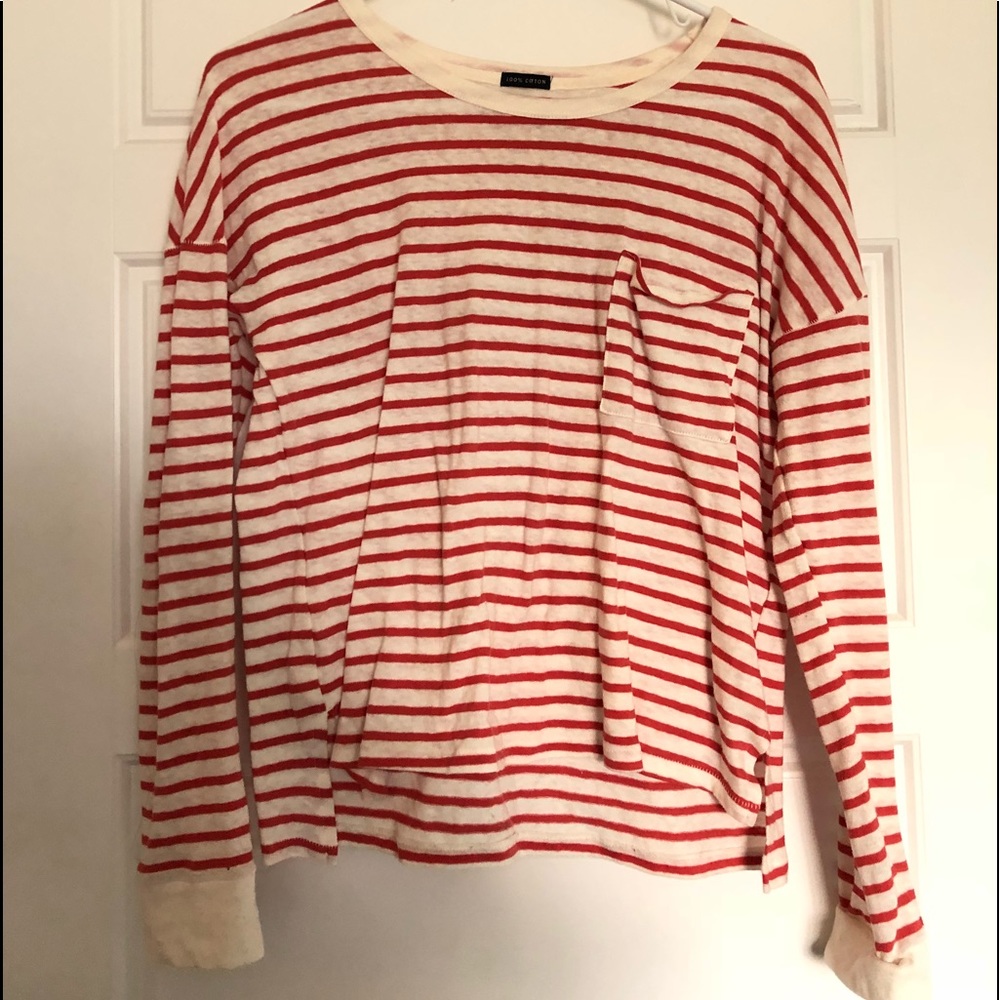 ambercrombie & fitch stripe pocket long sleeve